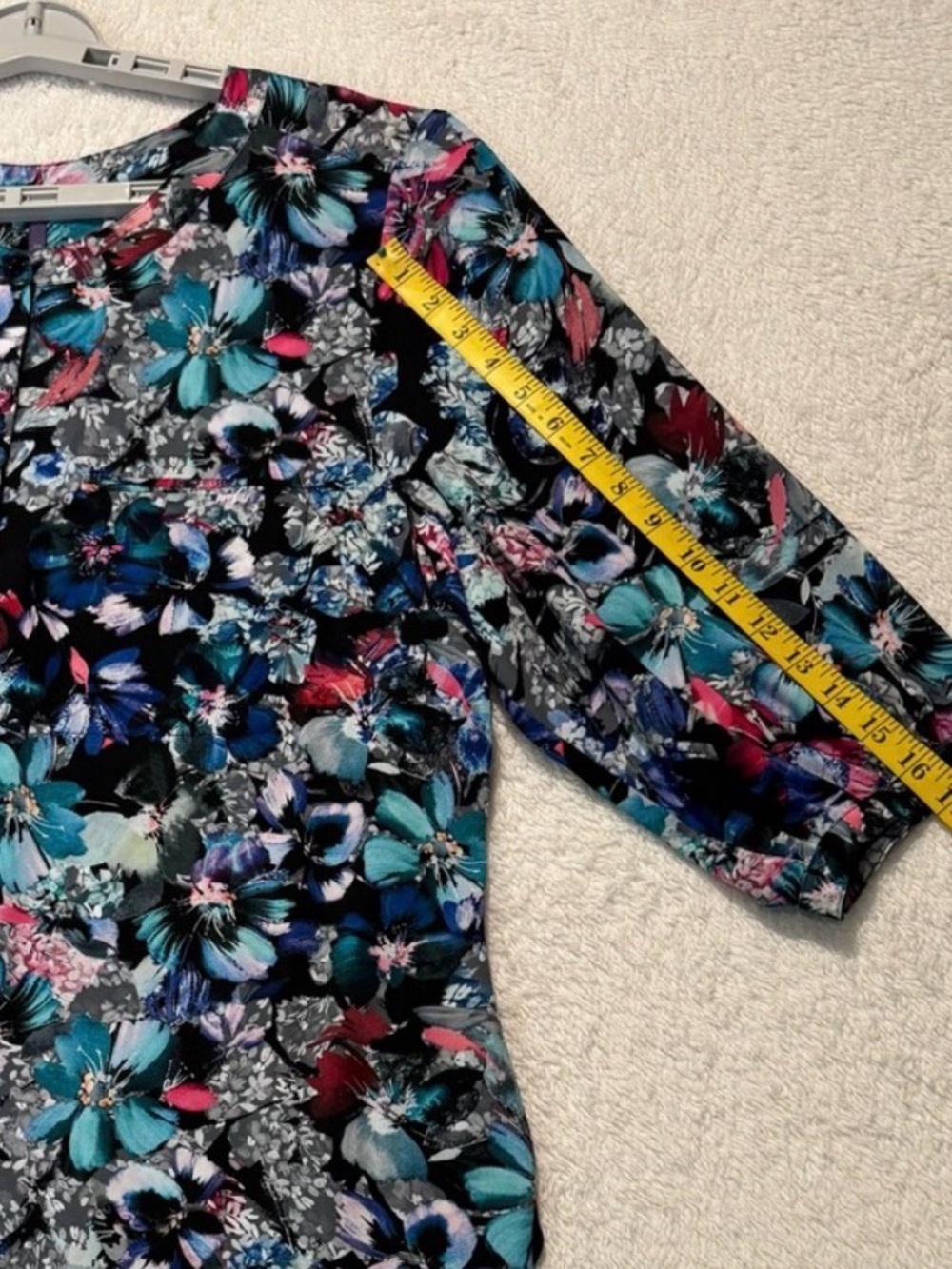 NYDJ Floral 3/4 Sleeves Pleated Back Top Size 2X Multicolor - Picture 8 of 11